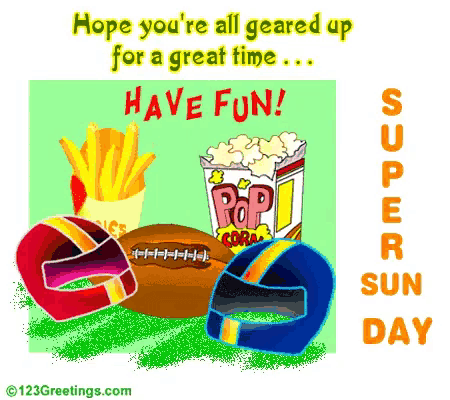a greeting card that says hope you 're all geared up for a great time have fun and super sun day