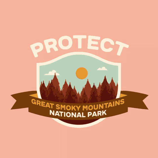a logo for great smoky mountains national park is shown