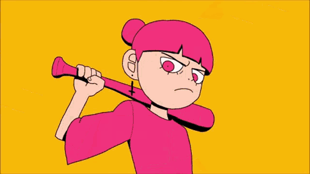 a cartoon of a girl in a red hoodie laying on the ground
