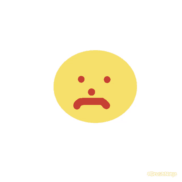 a yellow circle with a red smiley face and the words #brushninja on the bottom