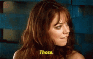 a close up of a woman saying you 're giving me googly eyes