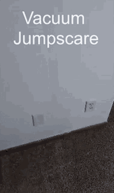 a picture of a vacuum cleaner with the words vacuum jumpscare below it
