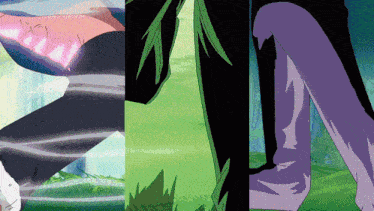 a collage of three images of a person 's legs with the letter n visible in the middle