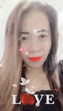 a woman with a heart on her forehead and the word love above her