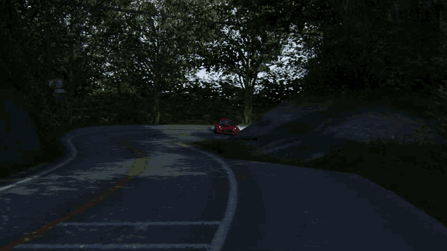 a red car that has the number 4 on it