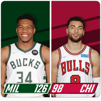 two basketball players from the bucks and the bulls