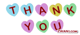 colorful hearts with the words thank you on them