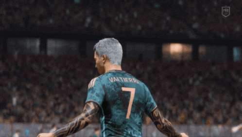 a soccer player with the number 7 on his jersey
