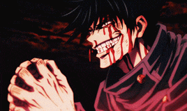 a cartoon character with blood on his face