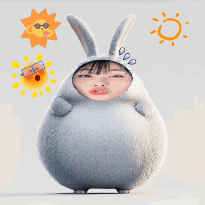 a cartoon of a bunny with the words morning ka on it