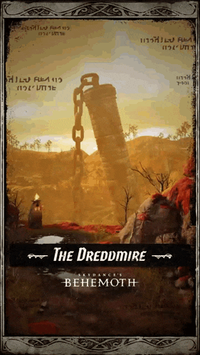 a poster for skydance 's behemoth shows a giant chained pillar