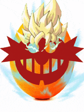 a cartoon drawing of a ball with a red circle around it and a flame coming out of it