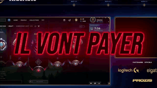 a computer screen with the words il vont payer in red letters