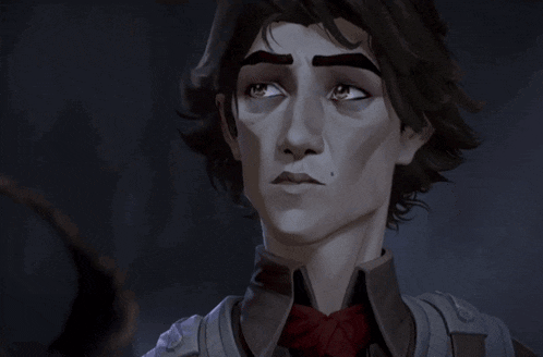 a close up of a cartoon character 's face