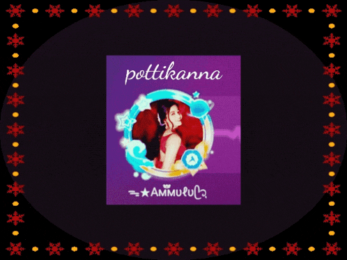 a purple poster with a picture of a man and the words pottikanna