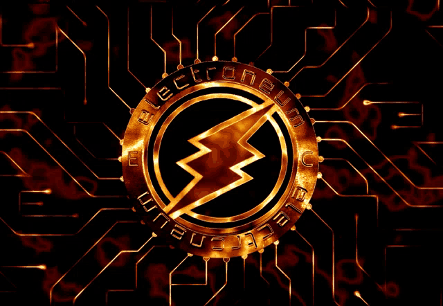 a logo for electroneum with a lightning bolt