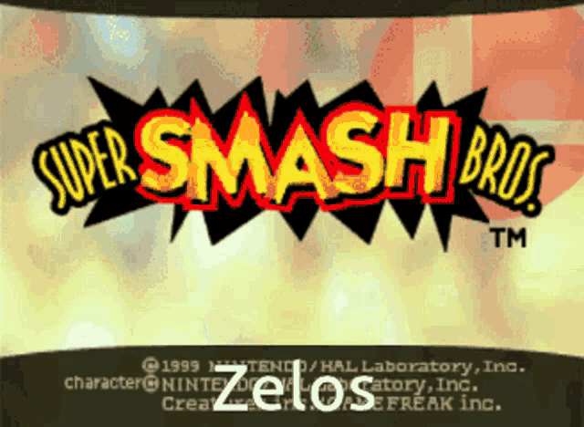 a super smash bros tm logo is displayed on a screen
