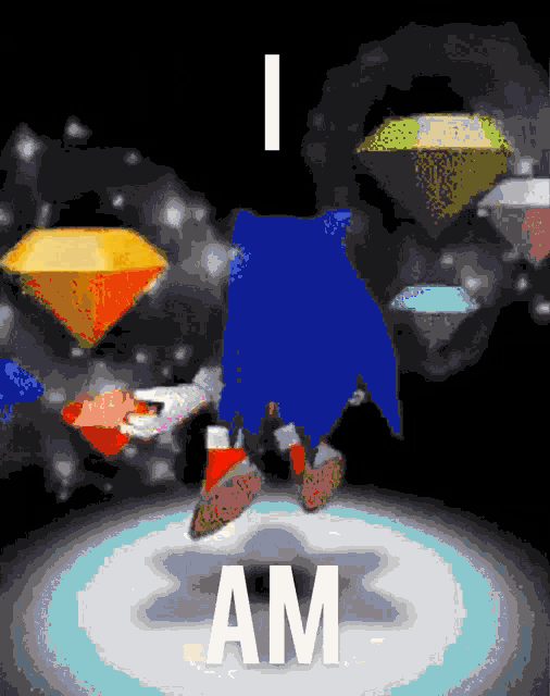 a picture of sonic the hedgehog with the words " i am "