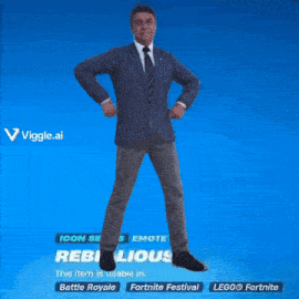 a man in a suit is dancing on a blue background