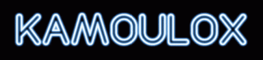 a neon sign that says kamoulox on it