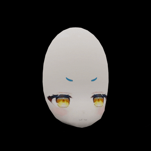 a white object with a black background and a red eye on it