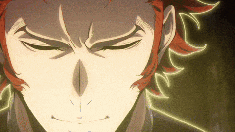 a close up of a man 's face with a glowing line around his neck