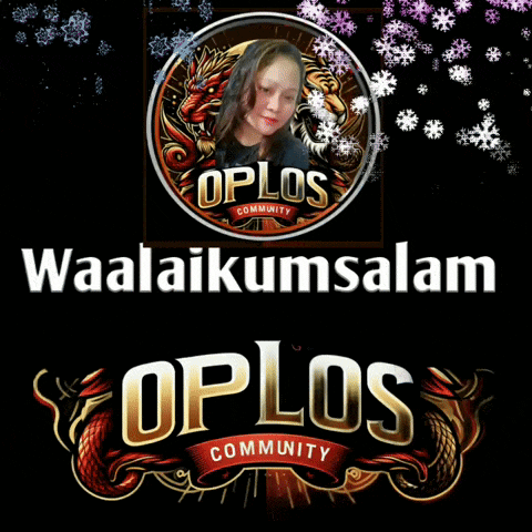 a logo for oplos community with a picture of a girl on it