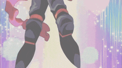 a cartoon drawing of a person 's legs with a pink heart in the background