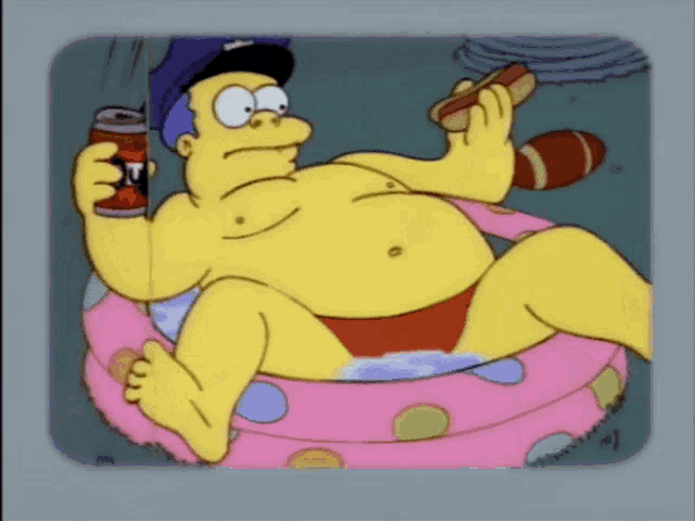 a cartoon character is holding a can of t.t.