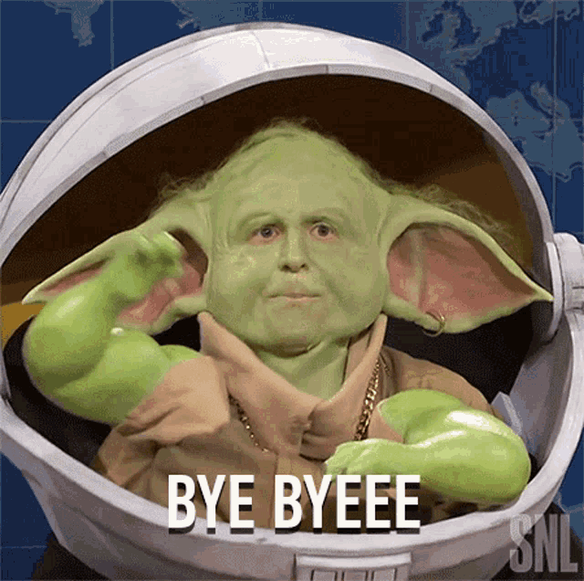 Bye Bye Baby Yoda GIF - Bye Bye Baby Yoda Saturday Night Live GIFs