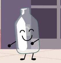 a cartoon of a bottle with arms and legs