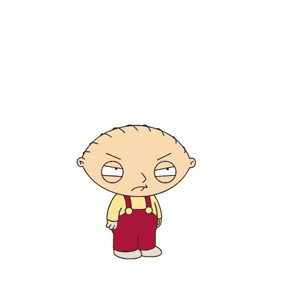 a cartoon of stewie from family guy is holding a gun
