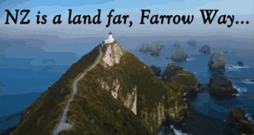 a sign that says nz is a land far