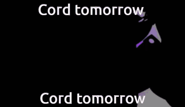 a purple background with the words cord tomorrow on it
