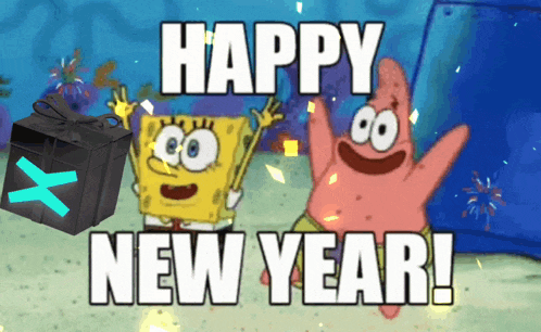 spongebob and patrick are celebrating new year 's eve
