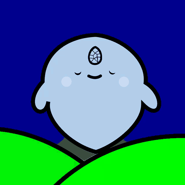 a cartoon drawing of a ghost with a unicorn horn