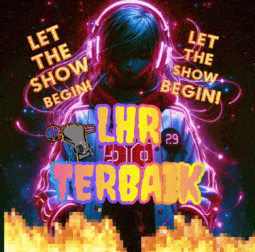 a poster with a girl wearing headphones that says let the show begin