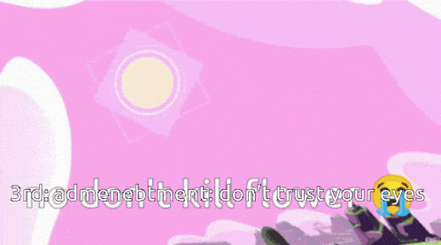 a cartoon drawing of a flower with the words " do n't trust your eyes " below it