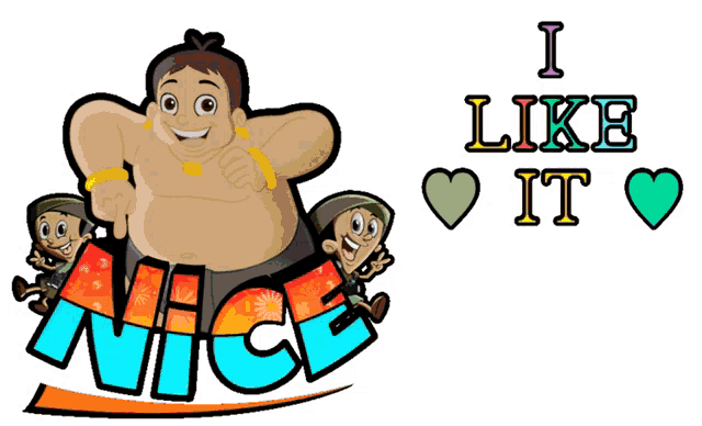 a poster that says i like it with a cartoon of a man
