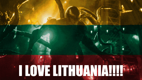 a poster that says " i love lithuania " on it