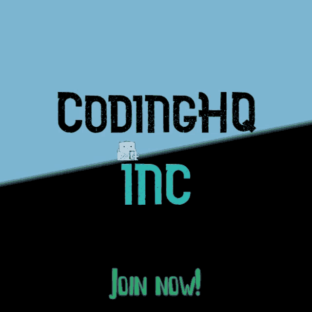 a poster for codinghq inc with a robot