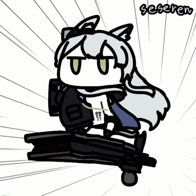 a cartoon drawing of a girl with the word sesehen on the bottom right