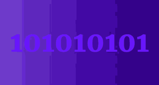a purple background with the numbers 101010101 on it