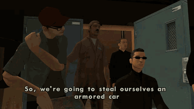 a man in a video game says so we 're going to steal ourselves an armored