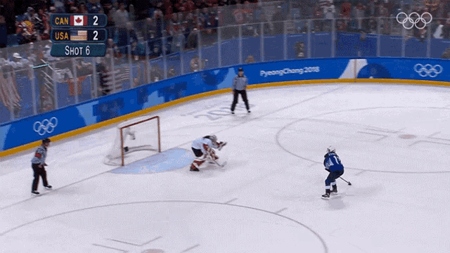 a hockey game between canada and the usa is being played