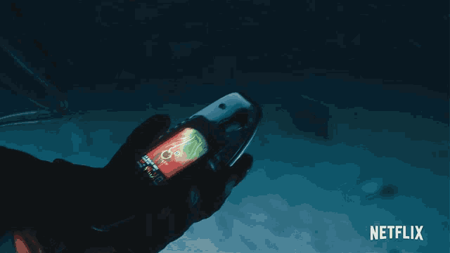 a person is holding a device that says netflix on the bottom right