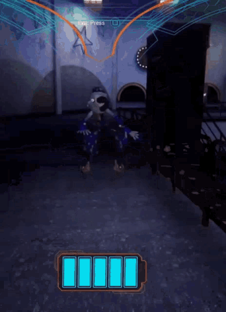 a screenshot of a video game that says exit press on the top