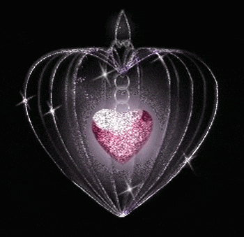 a pink heart is surrounded by a cage of lines and stars .