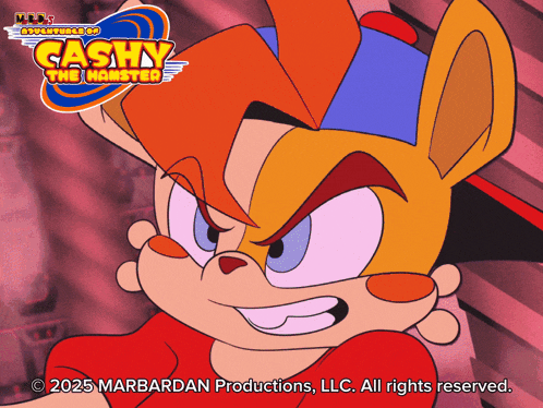 a cartoon character named cashy the hamster