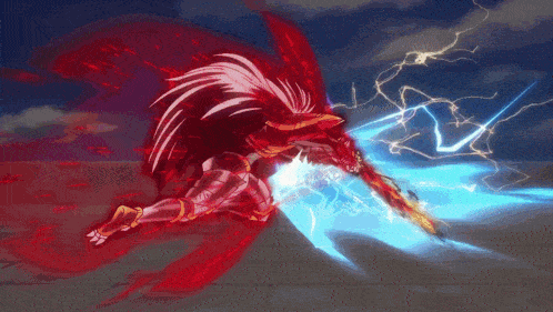 a cartoon character is being struck by a lightning bolt